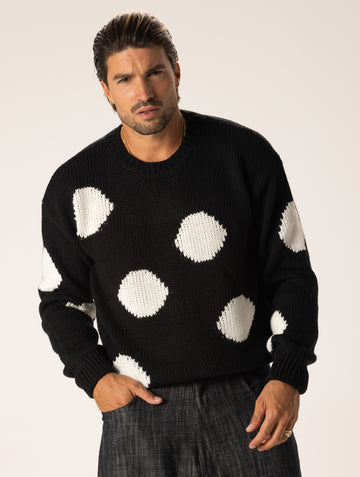 POIS CREWNECK SWEATER IN BLACK