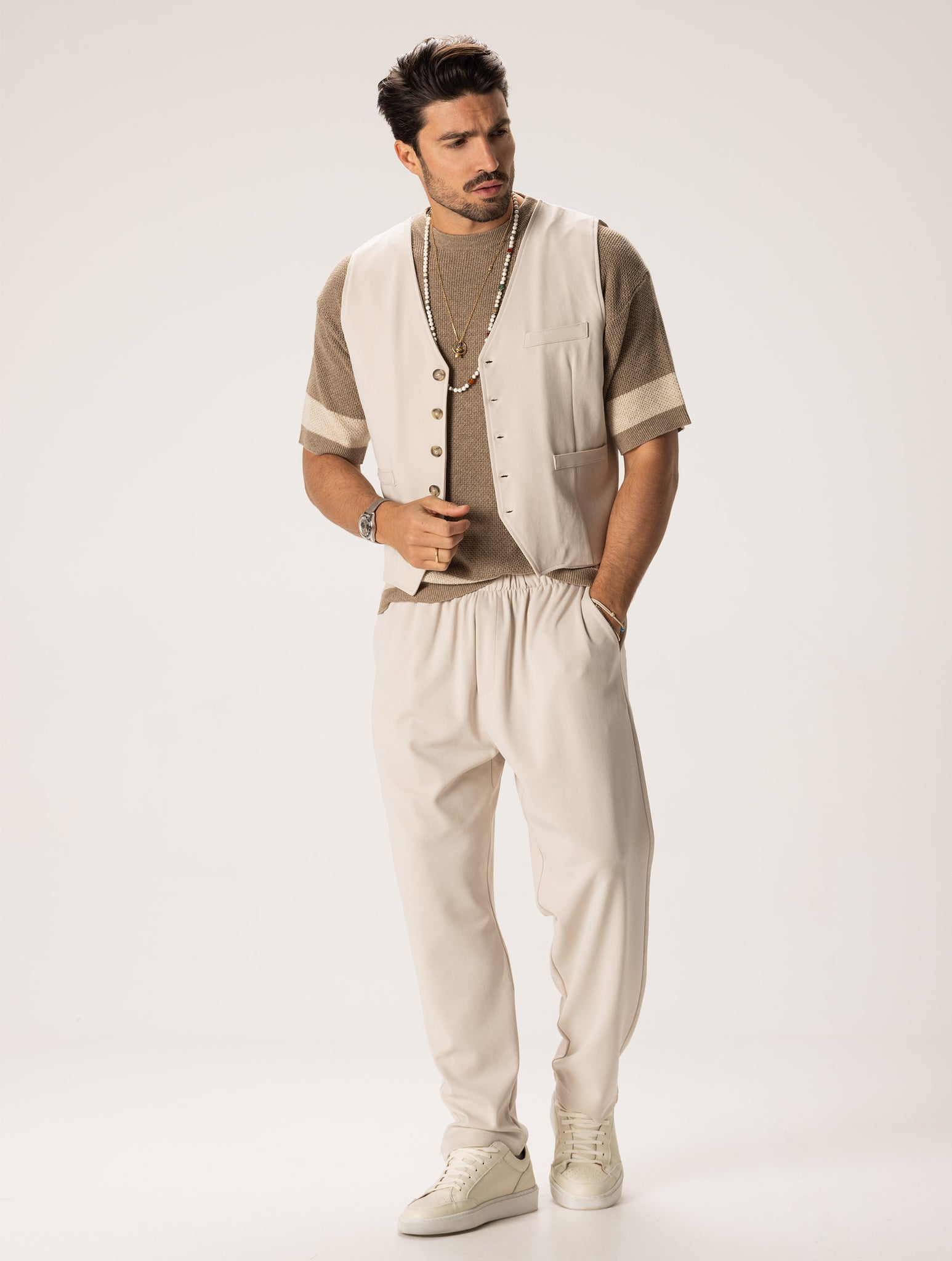 EISAKU PANTALONI CASUAL BEIGE