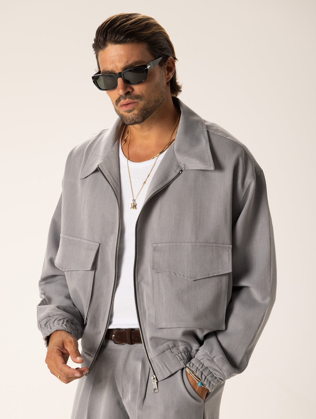 JORDAN VESTE GRIS CLAIR