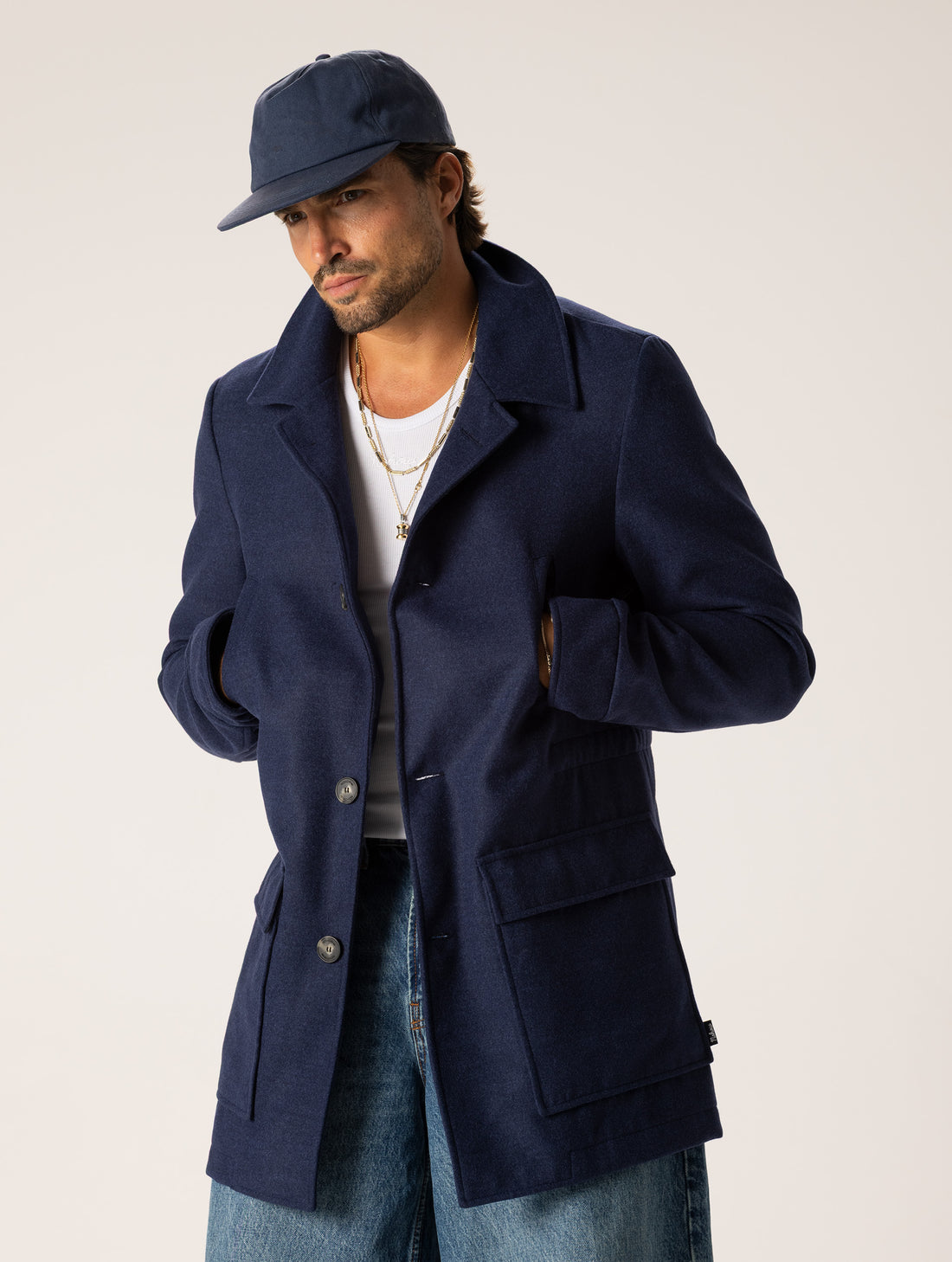 CAPOTTO MONOPETTO BLU
