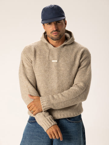 ACE MAGLIONE CON CAPPUCCIO BEIGE