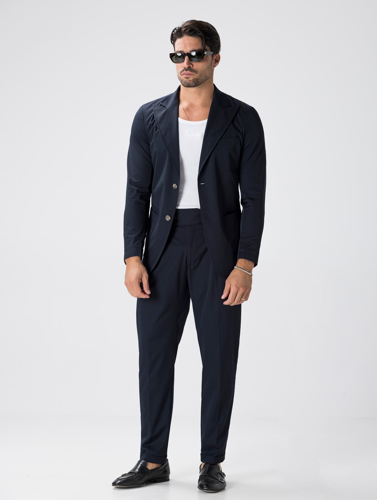 CALEB BLAZER  FORMALE TESSUTO TECNICO BLU