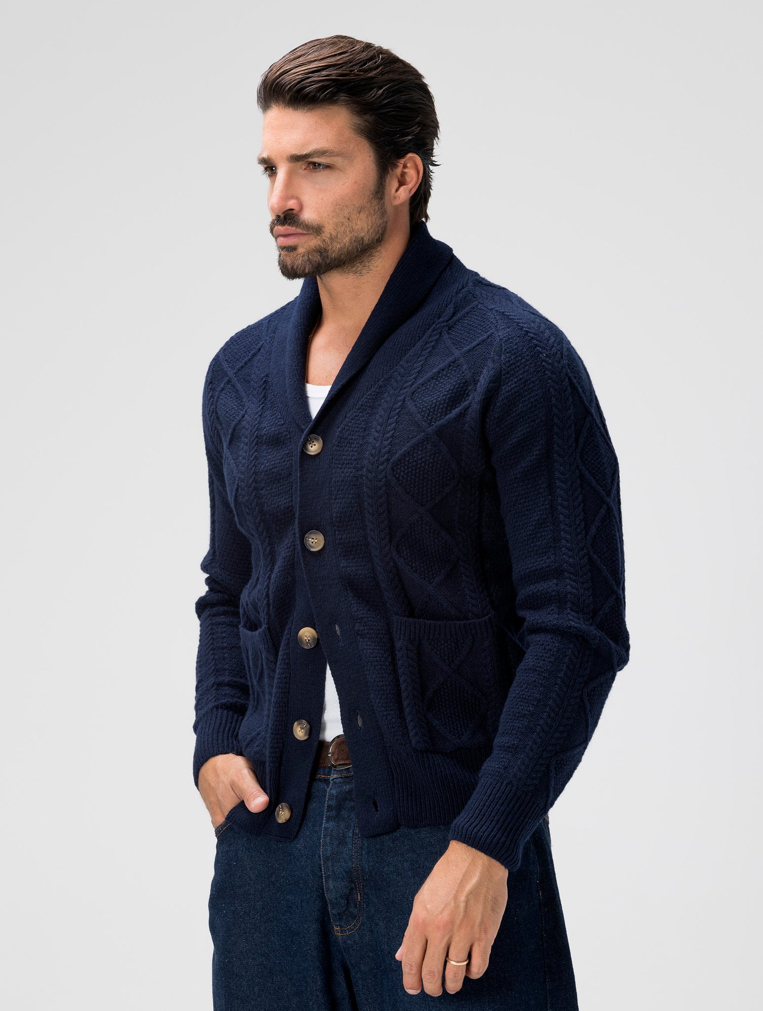 HARVEY CARDIGAN BLEU