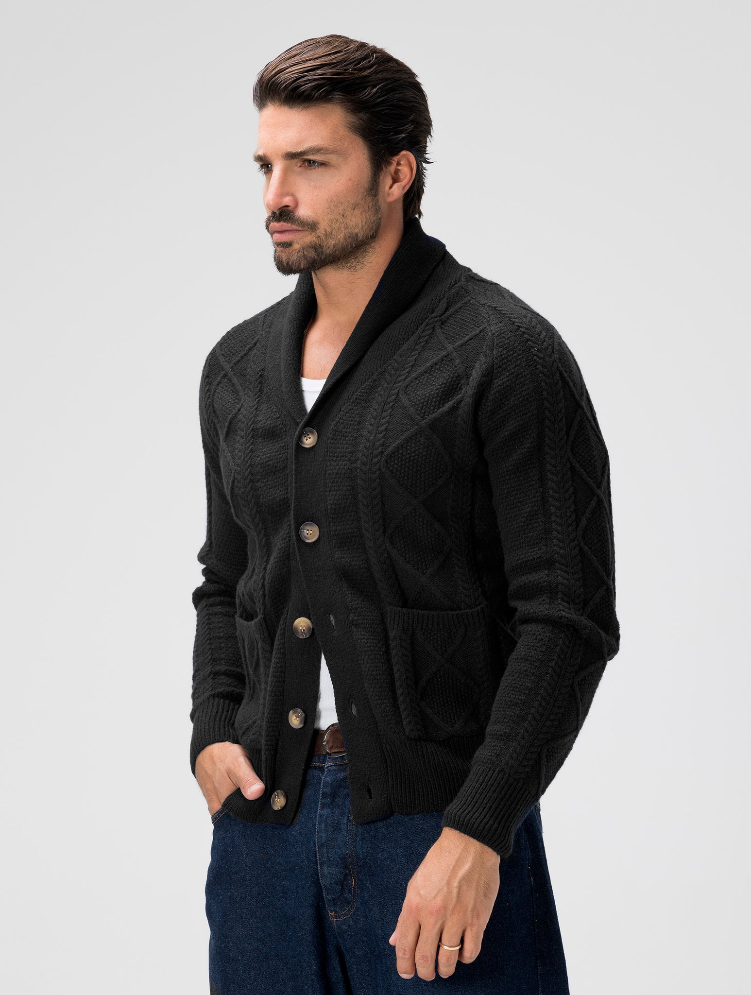 HARVEY CARDIGAN IN BLACK