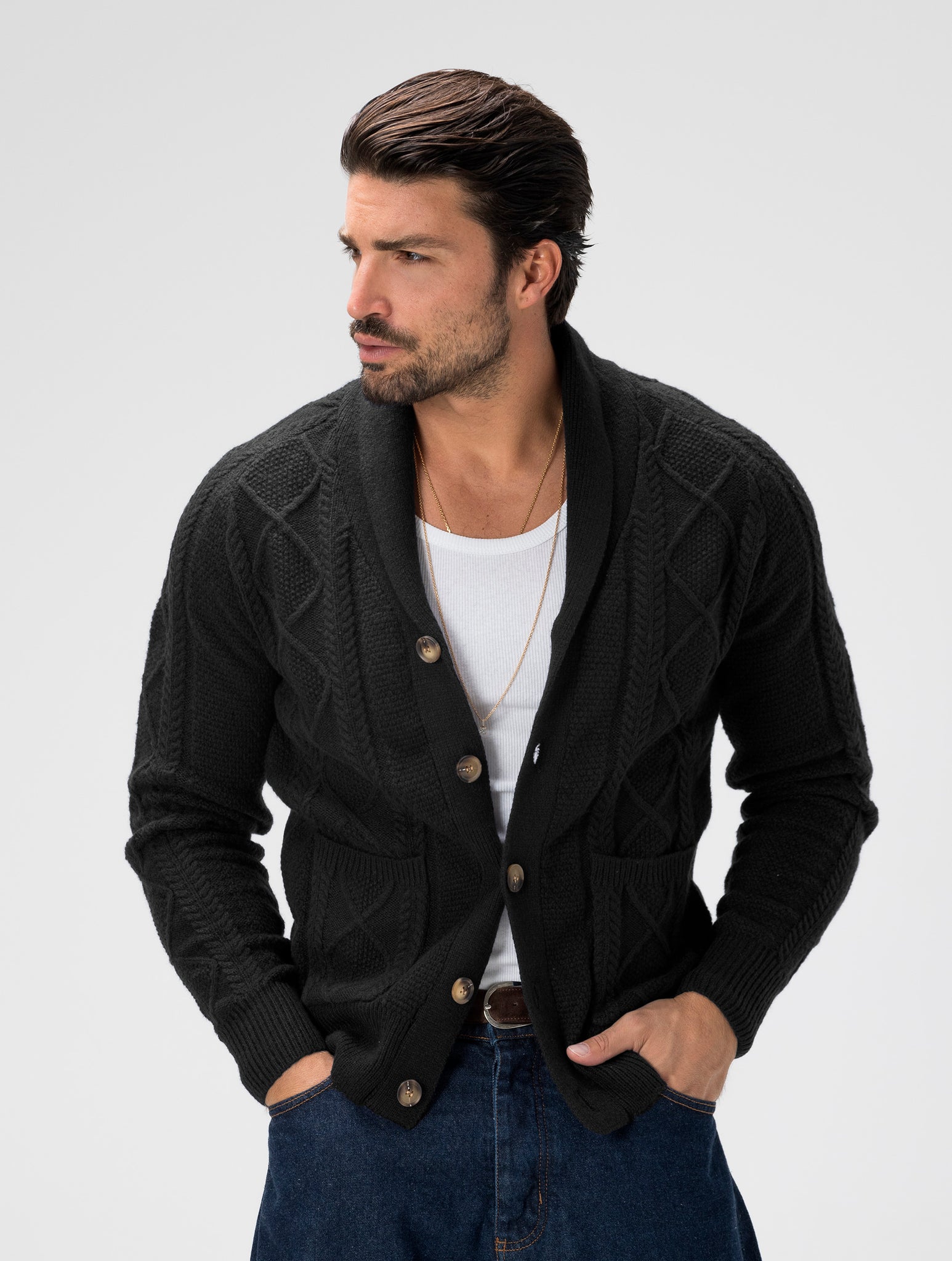 HARVEY CARDIGAN IN BLACK