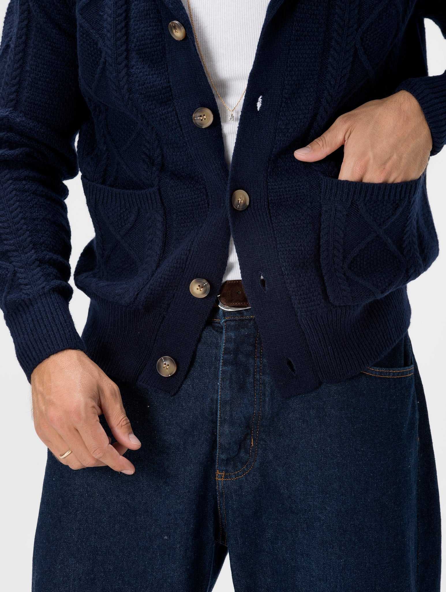 HARVEY CARDIGAN BLU