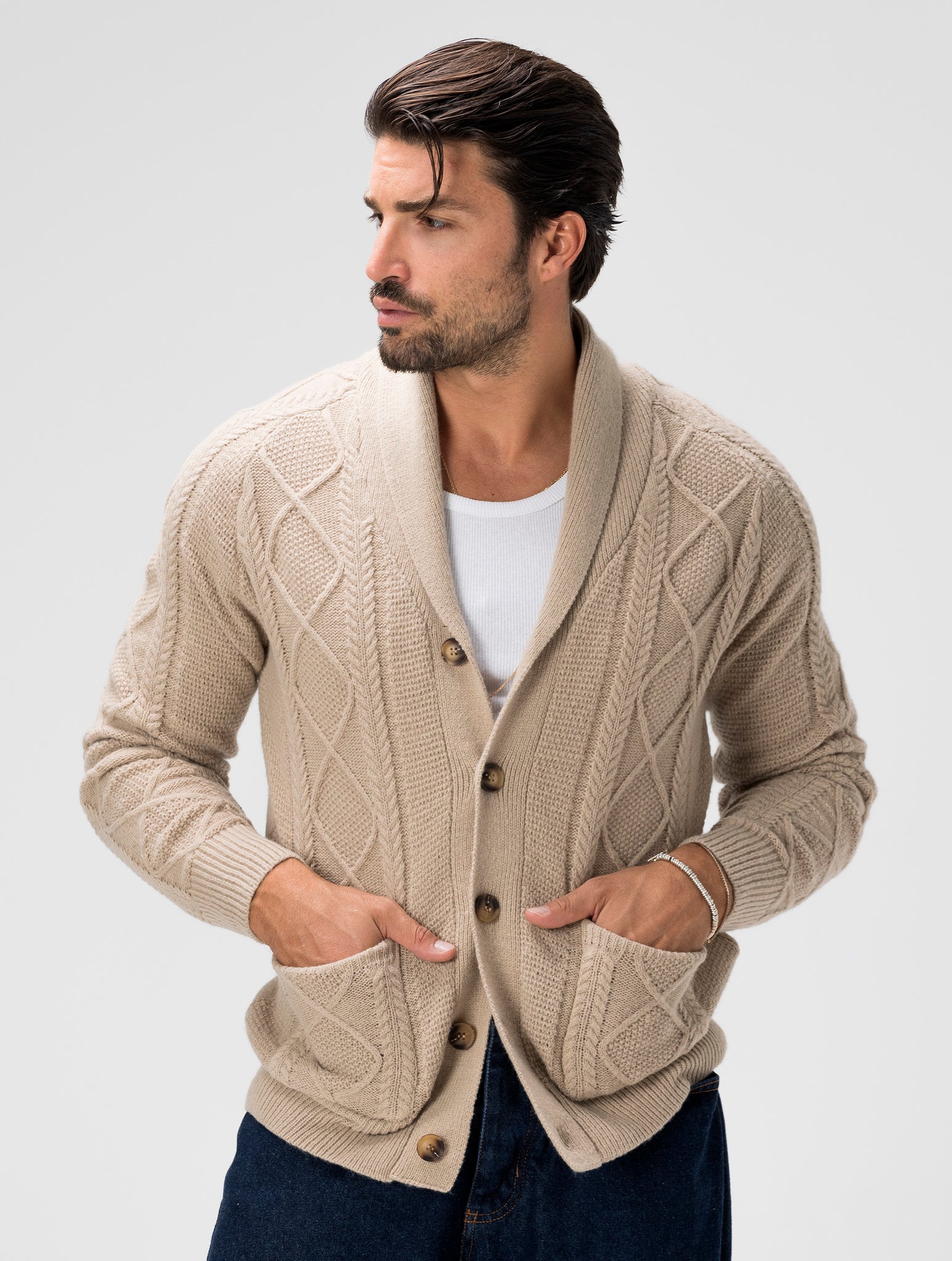 HARVEY CARDIGAN IN CAMEL