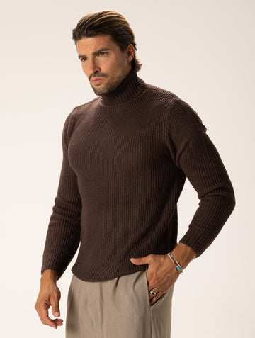 BOBBY PULL À COL ROND MARRON