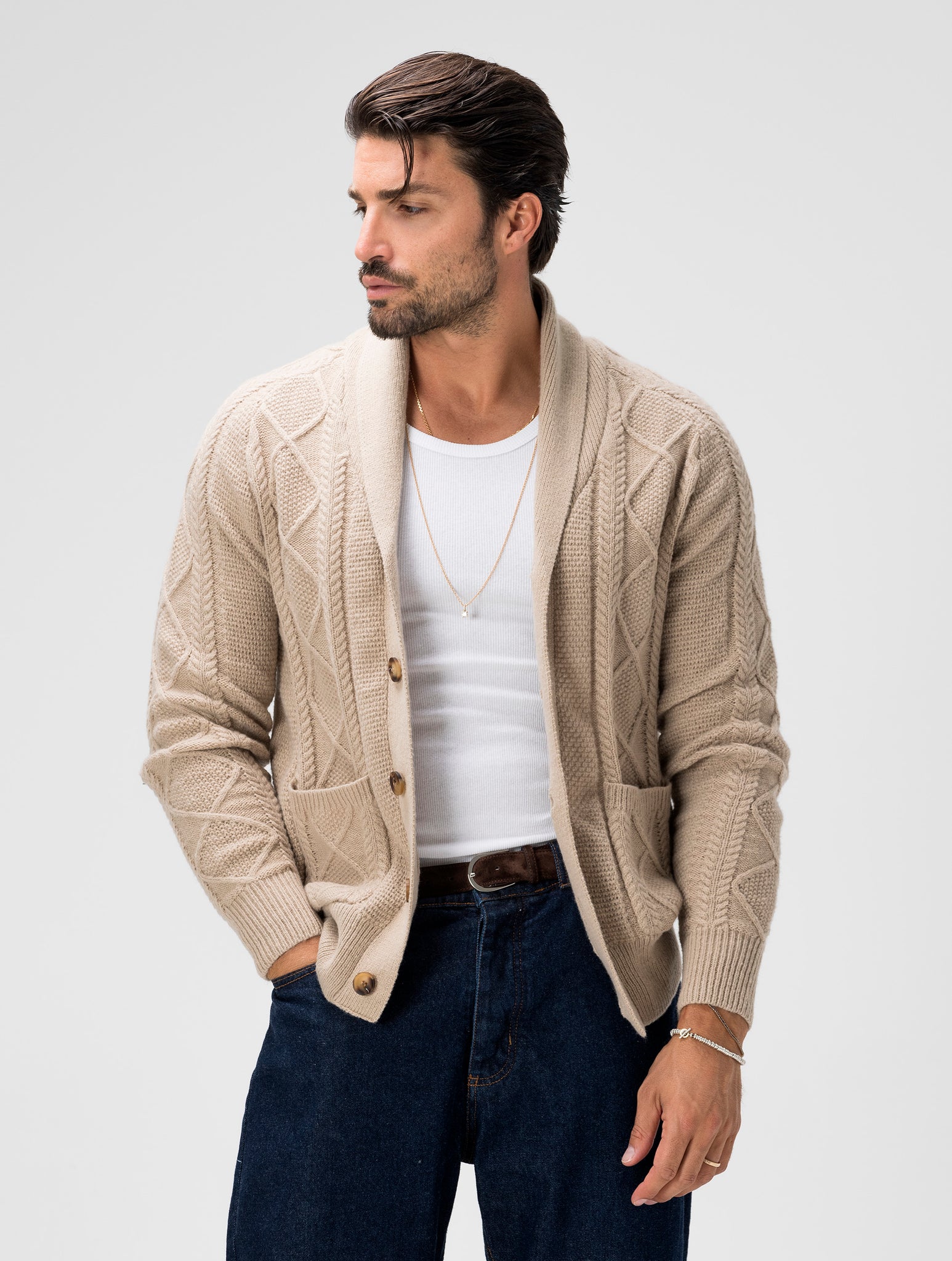 HARVEY CARDIGAN IN CAMEL