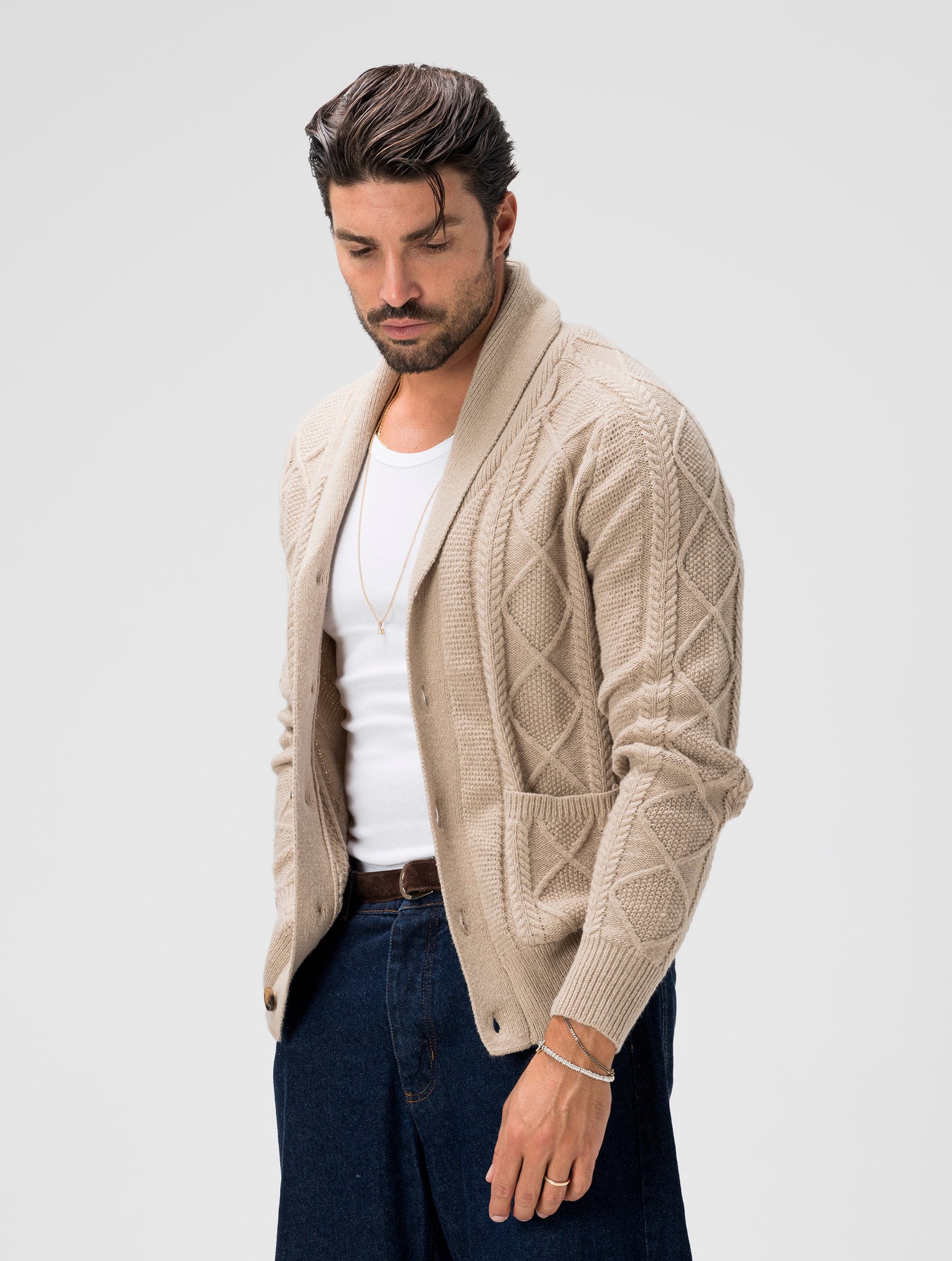 HARVEY CARDIGAN IN CAMEL