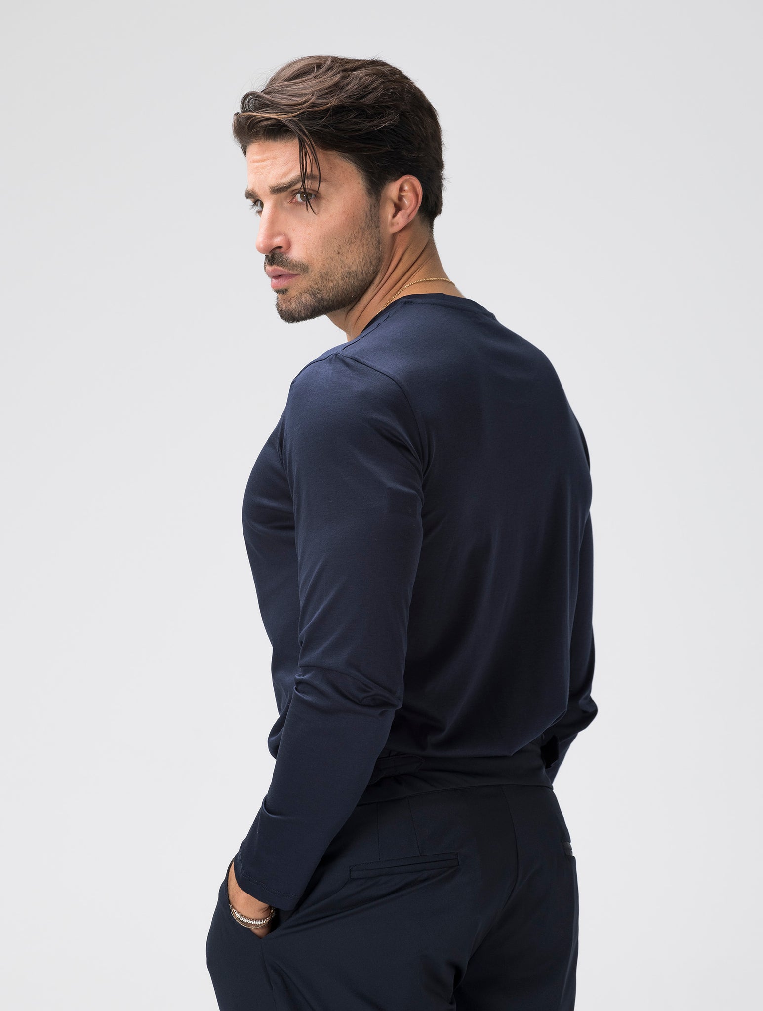 CHARLIE T-SHIRT A MANICA LUNGA BLU NAVY