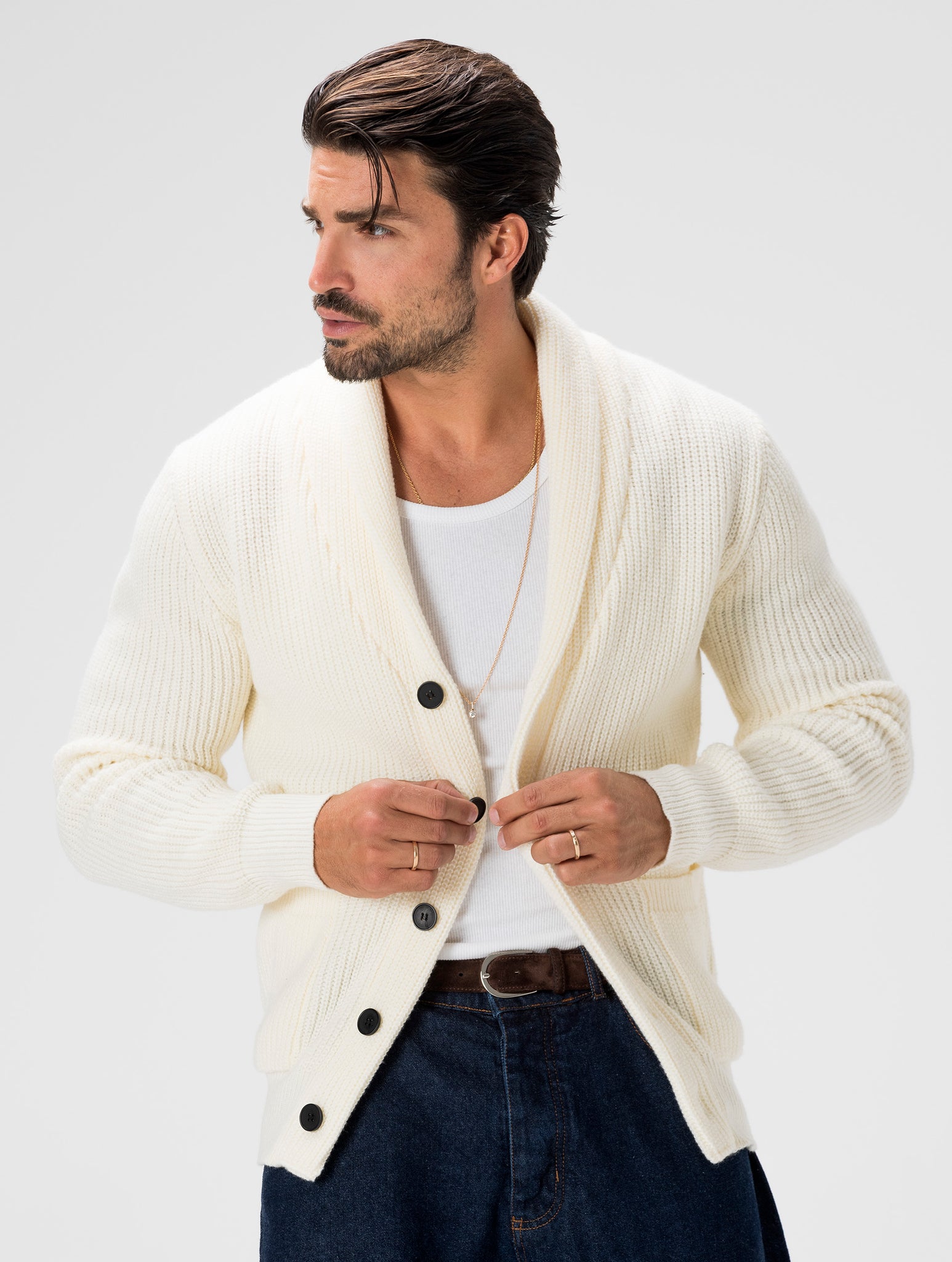 REGGIE CARDIGAN IN WHITE