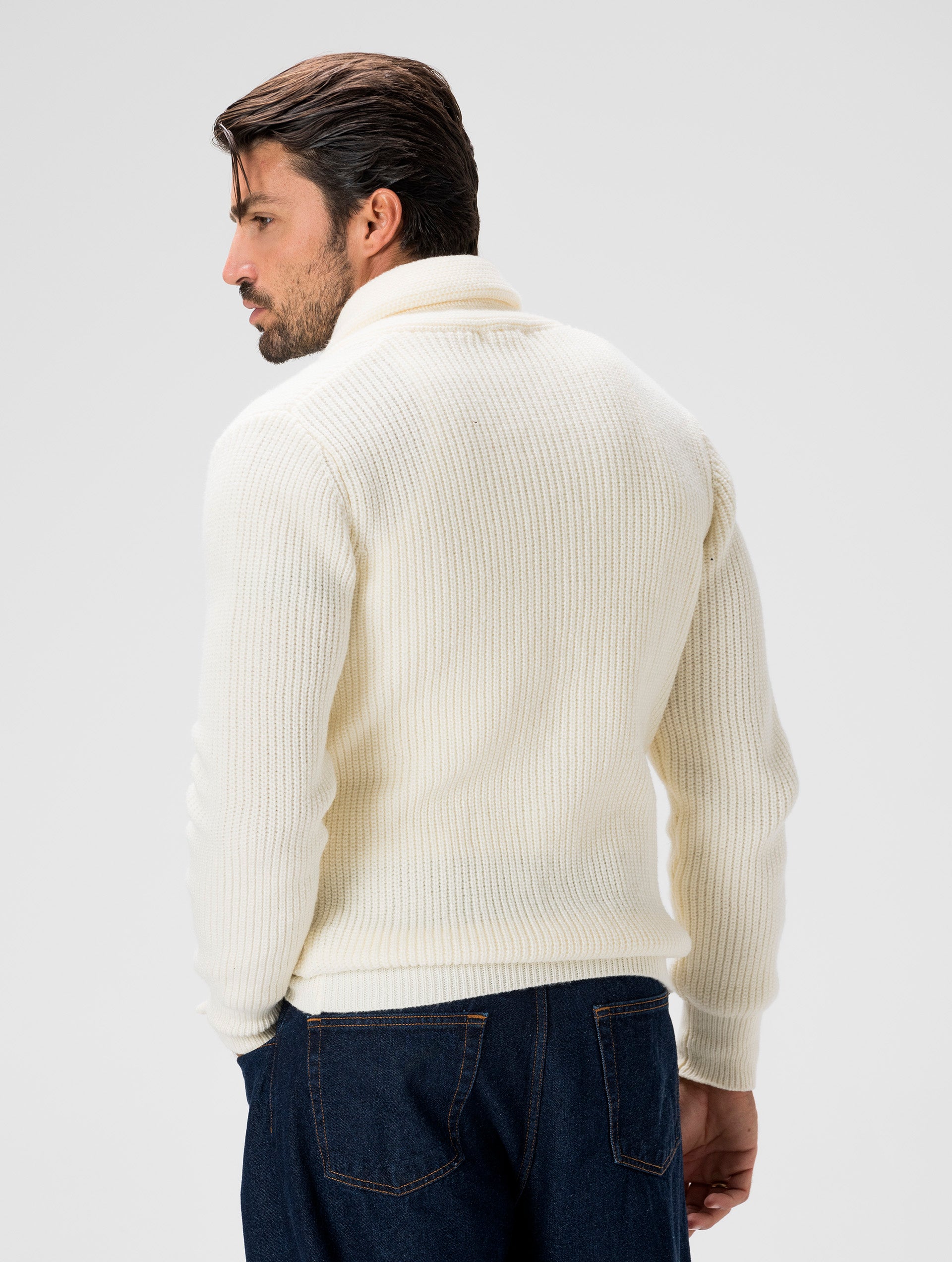 White Sweater Cardigan Di Natale Women's Cashmere Ivy Cropped
