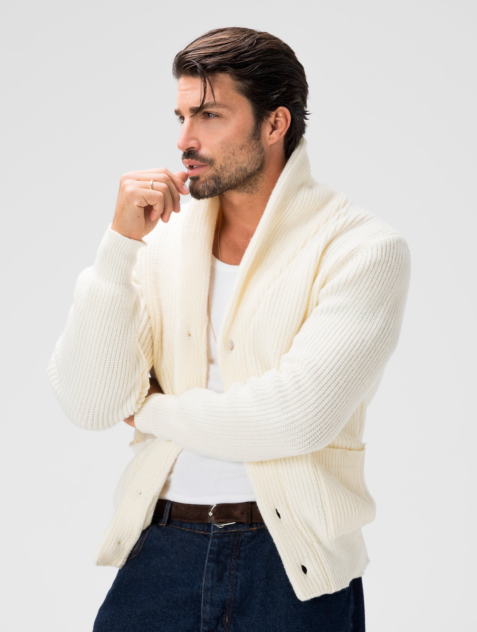 REGGIE CARDIGAN IN WHITE