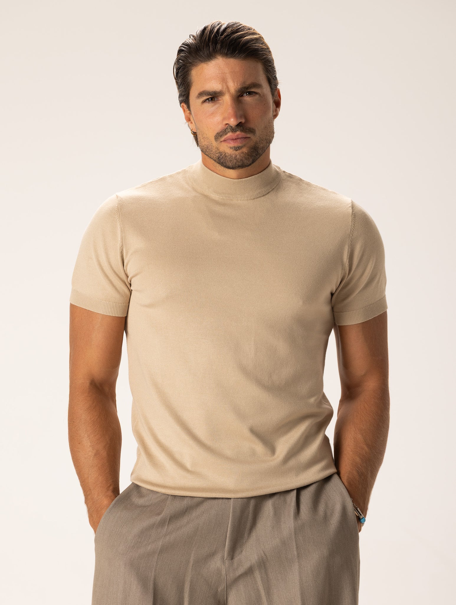 ARTHUR T-SHIRT IN MAGLIA BEIGE