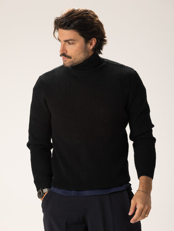 BOBBY ROLLNECK SWEATER IN BLACK