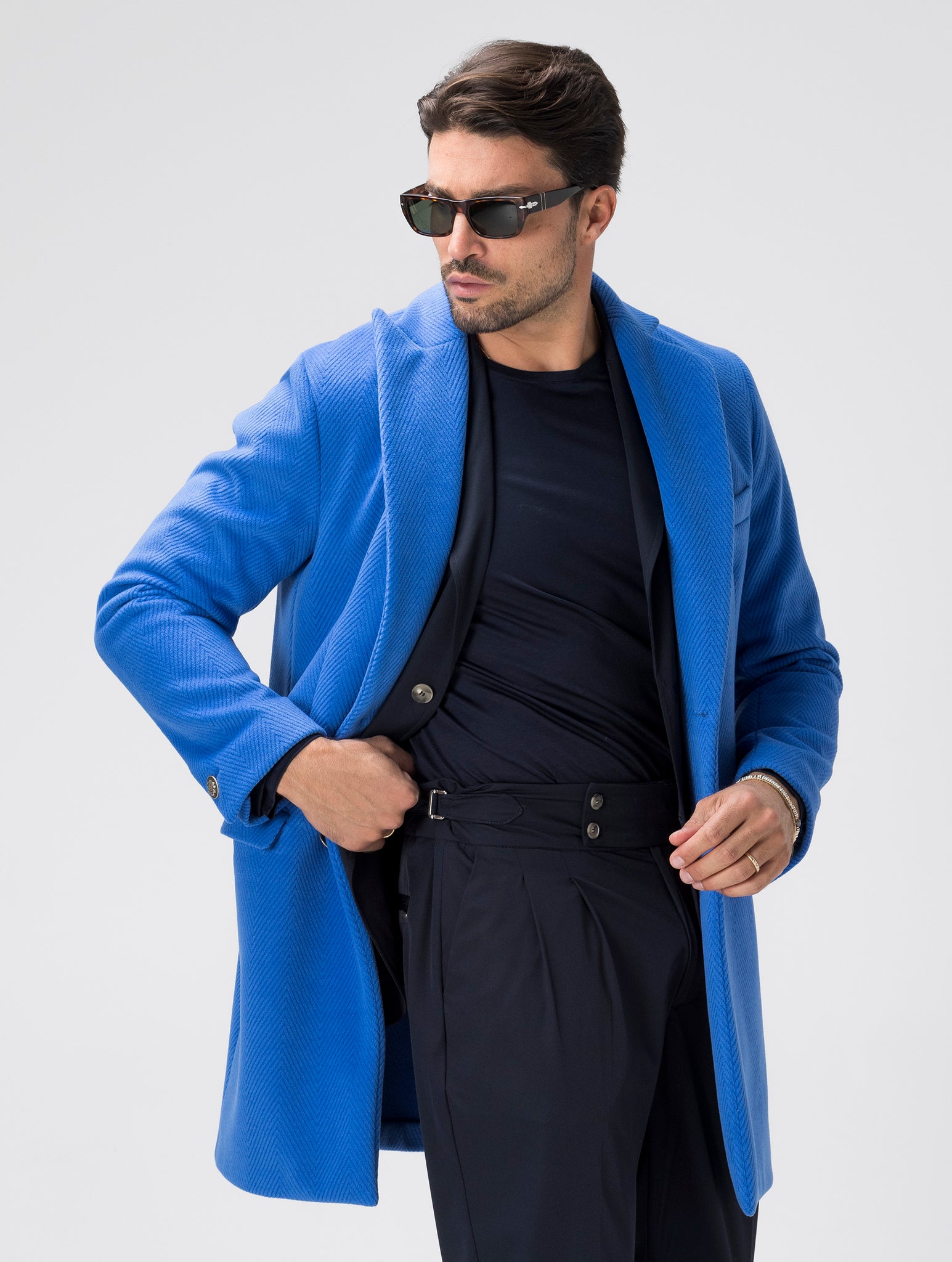 LELAND SINGLE BREASTED COAT IN BLUE ROYAL