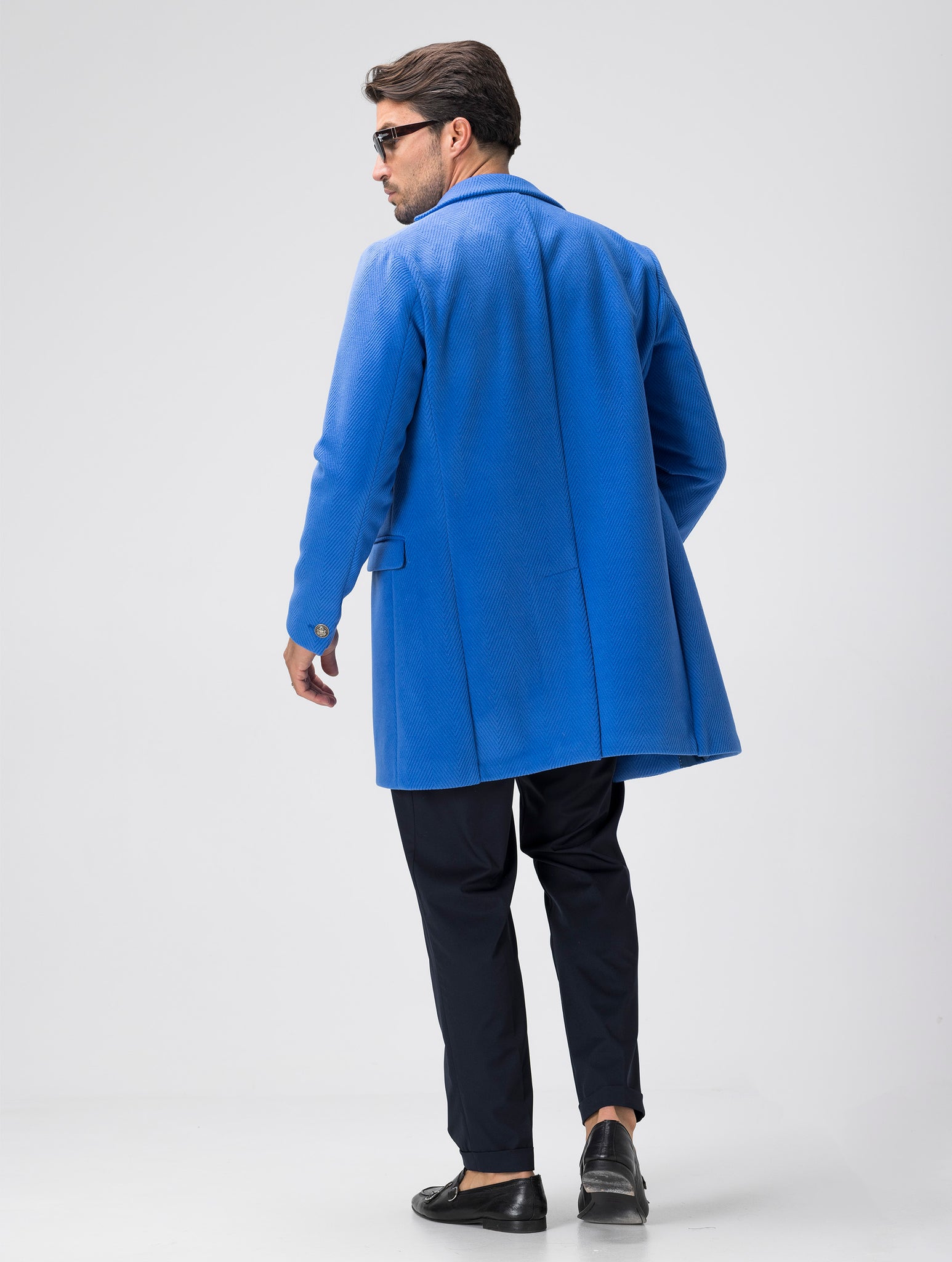 LELAND SINGLE BREASTED COAT IN BLUE ROYAL