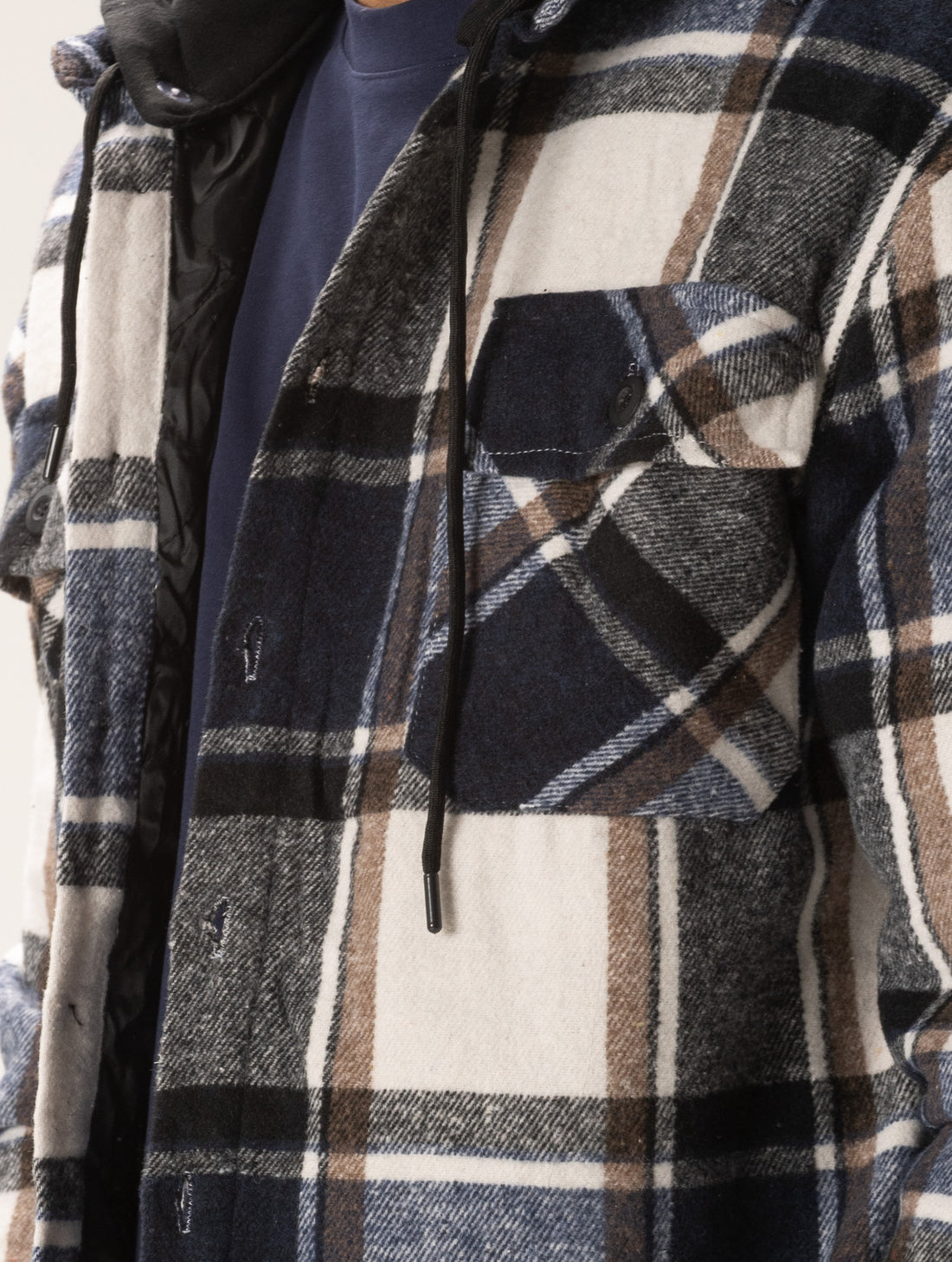 NOAH CHECKED JACKET IN BLUE AND WHITE