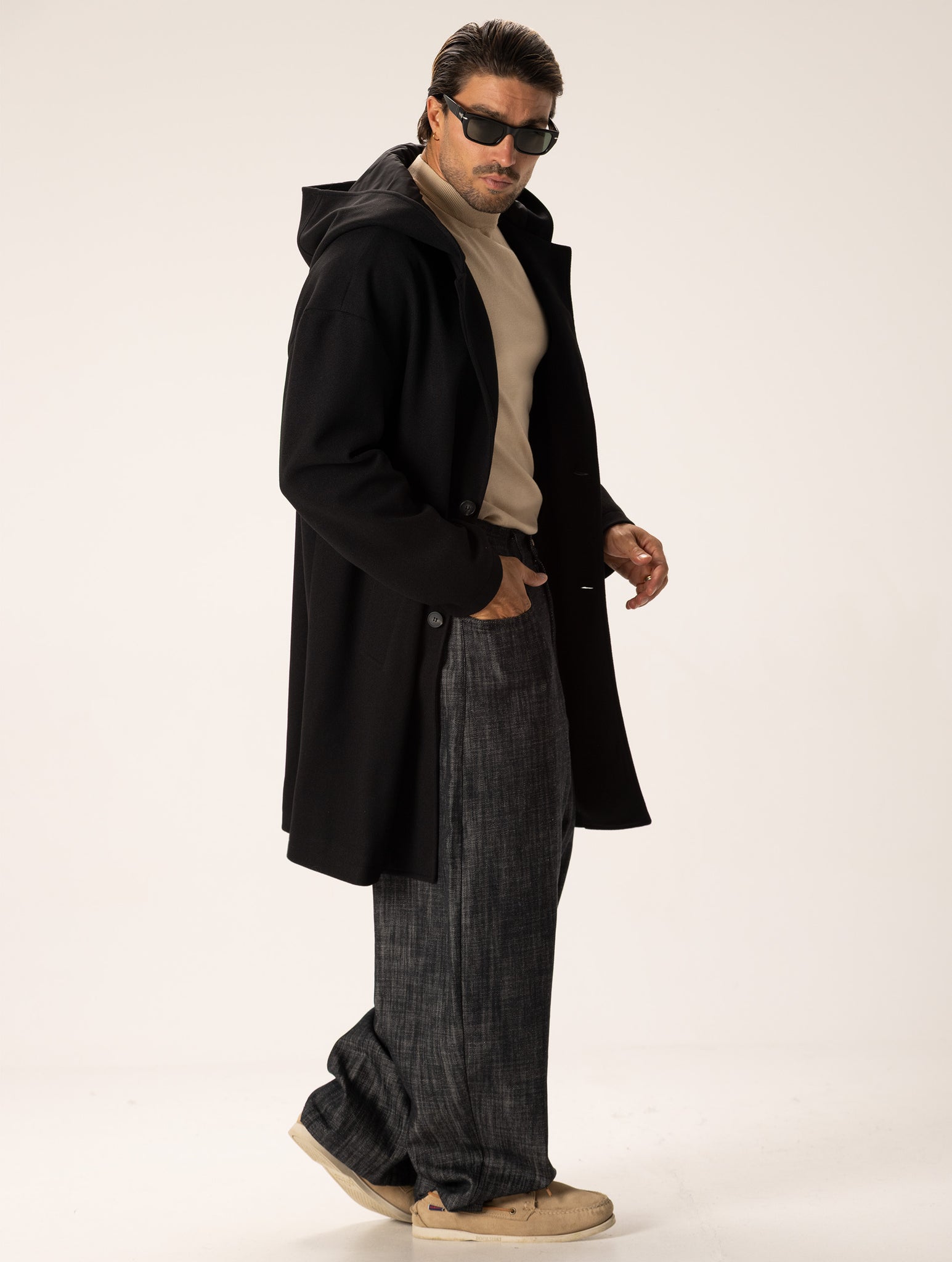 BRUCE MANTEAU CROISÉ NOIR