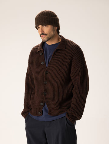 SOICHI CARDIGAN IN BROWN