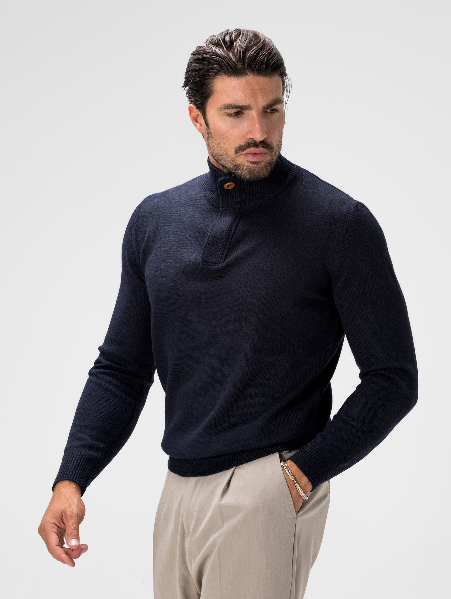 RILEY PULLOVER MIT REISSVERSCHLUSS IN BLAU