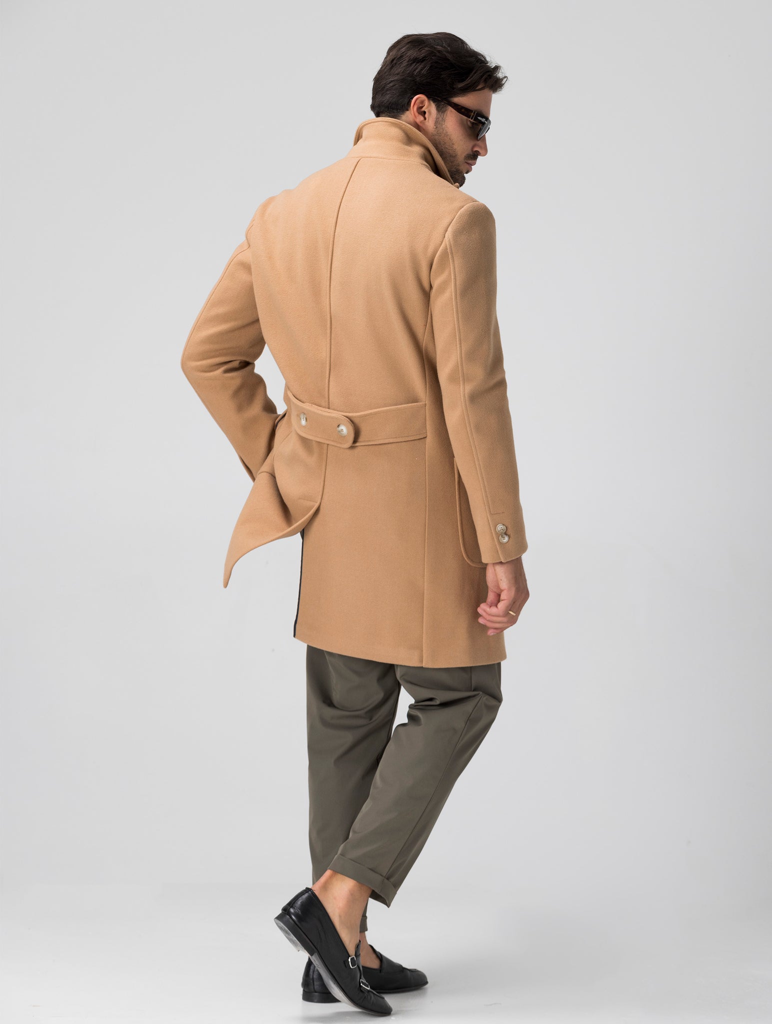 REMY MANTEAU CAMEL À DOUBLE BOUTONNAGE