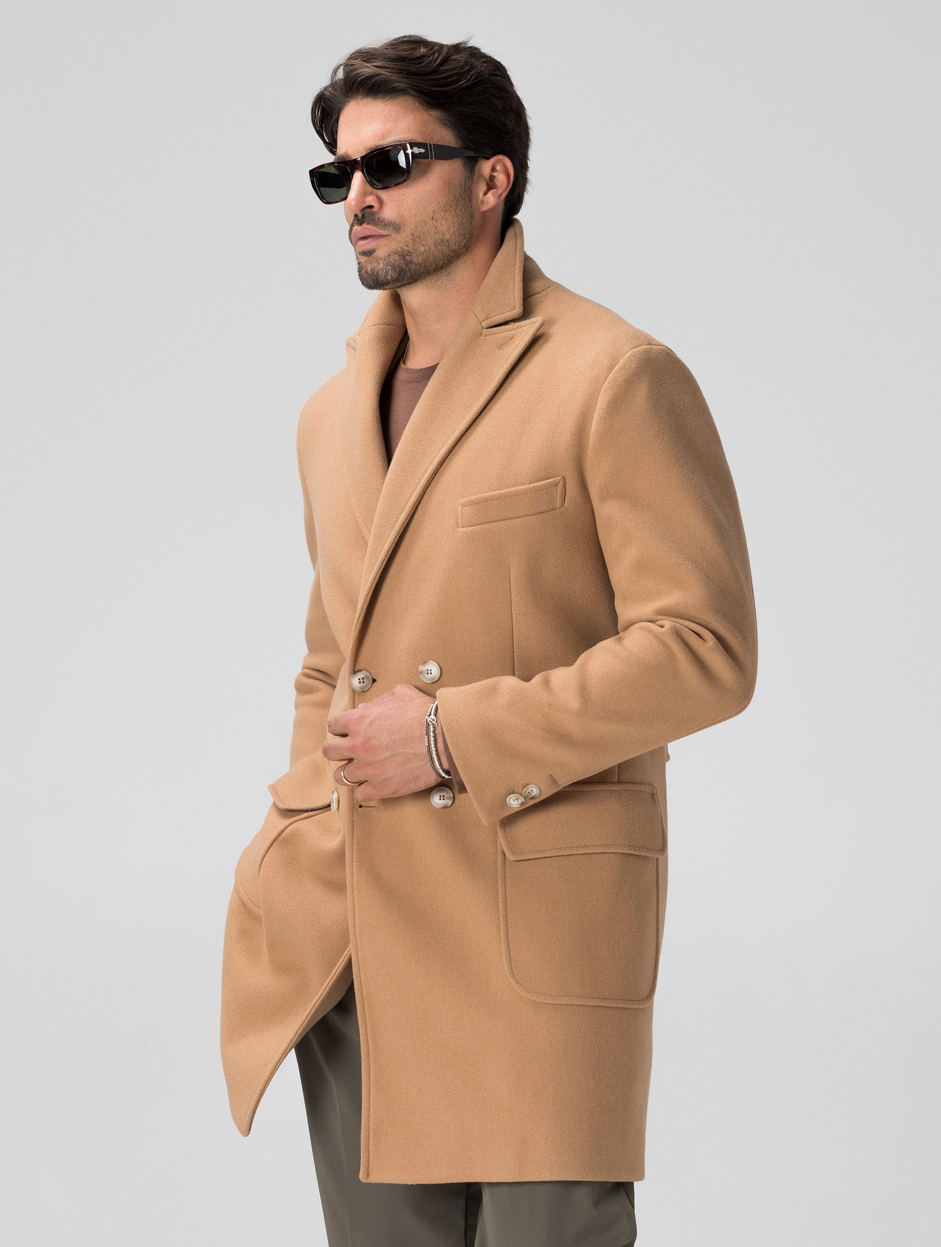 Double breasted camel coat best sale