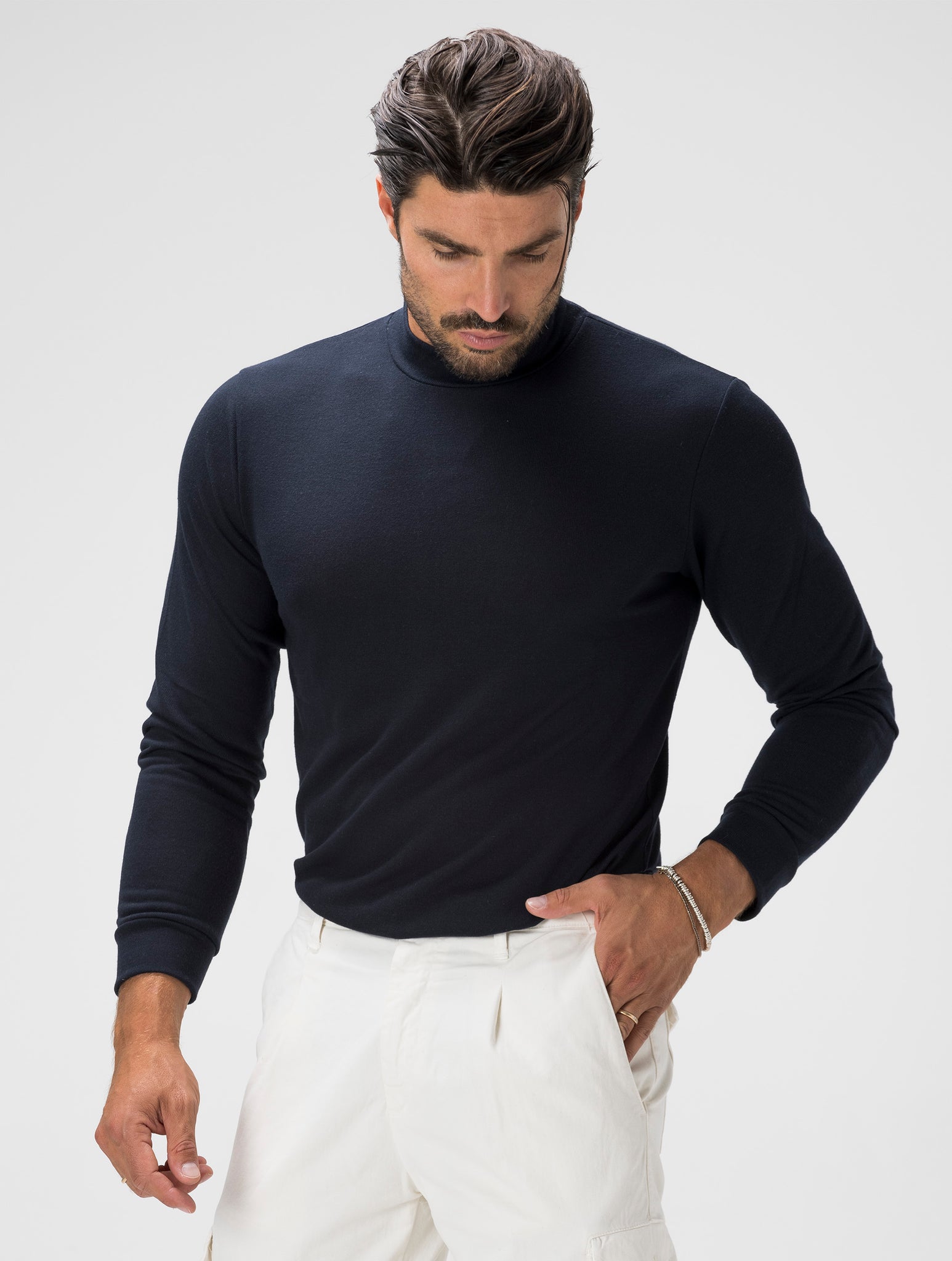 KAI ROLLNECK SWEATER IN BLUE