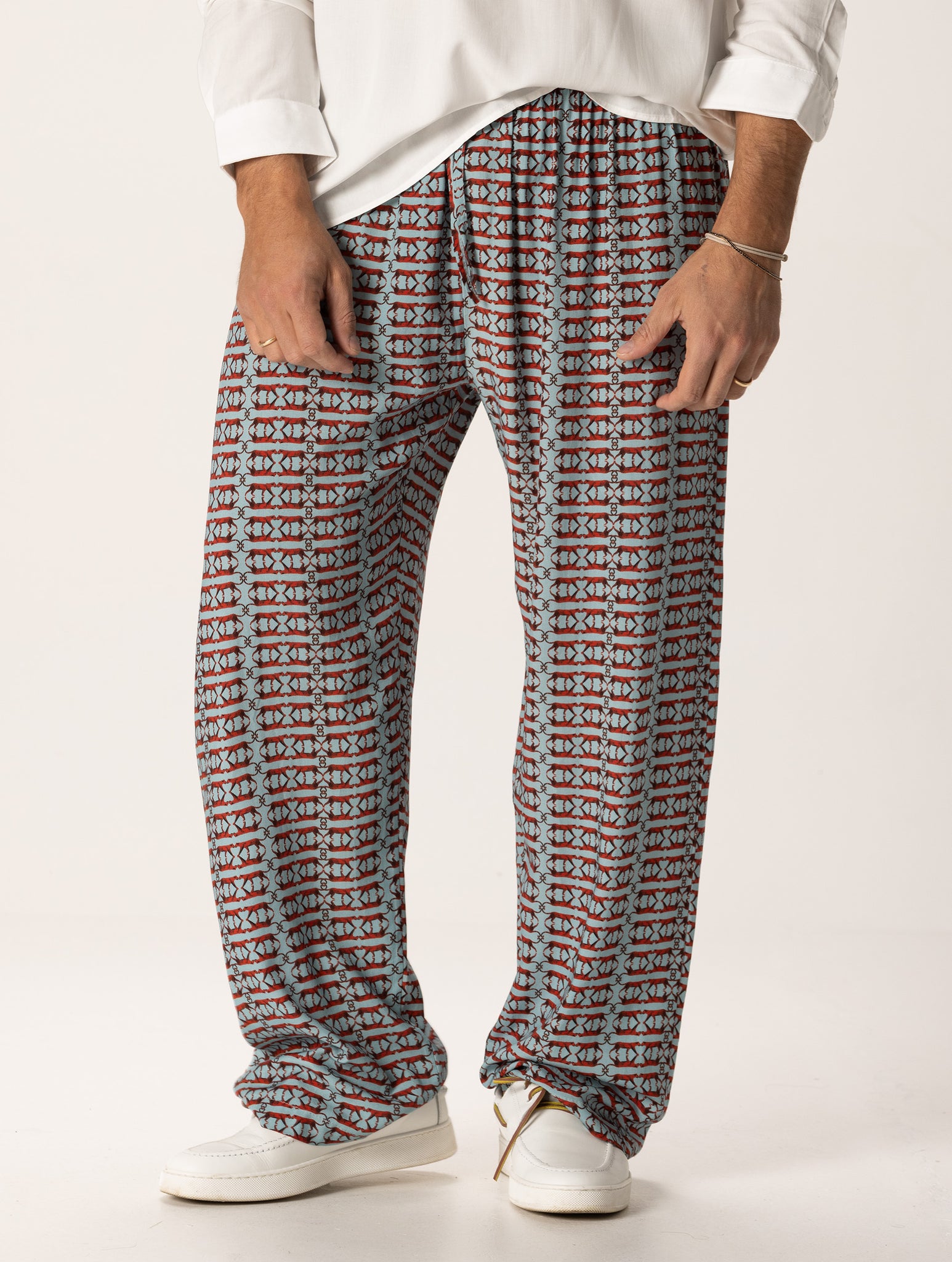 HIROJI CASUAL PANTS IN TURQUOISE