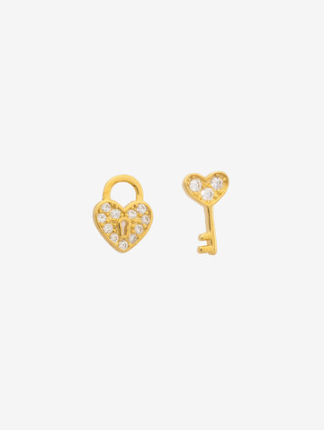 CLAIRE PENDIENTES KEY-LOCK EN COLOR DORADO