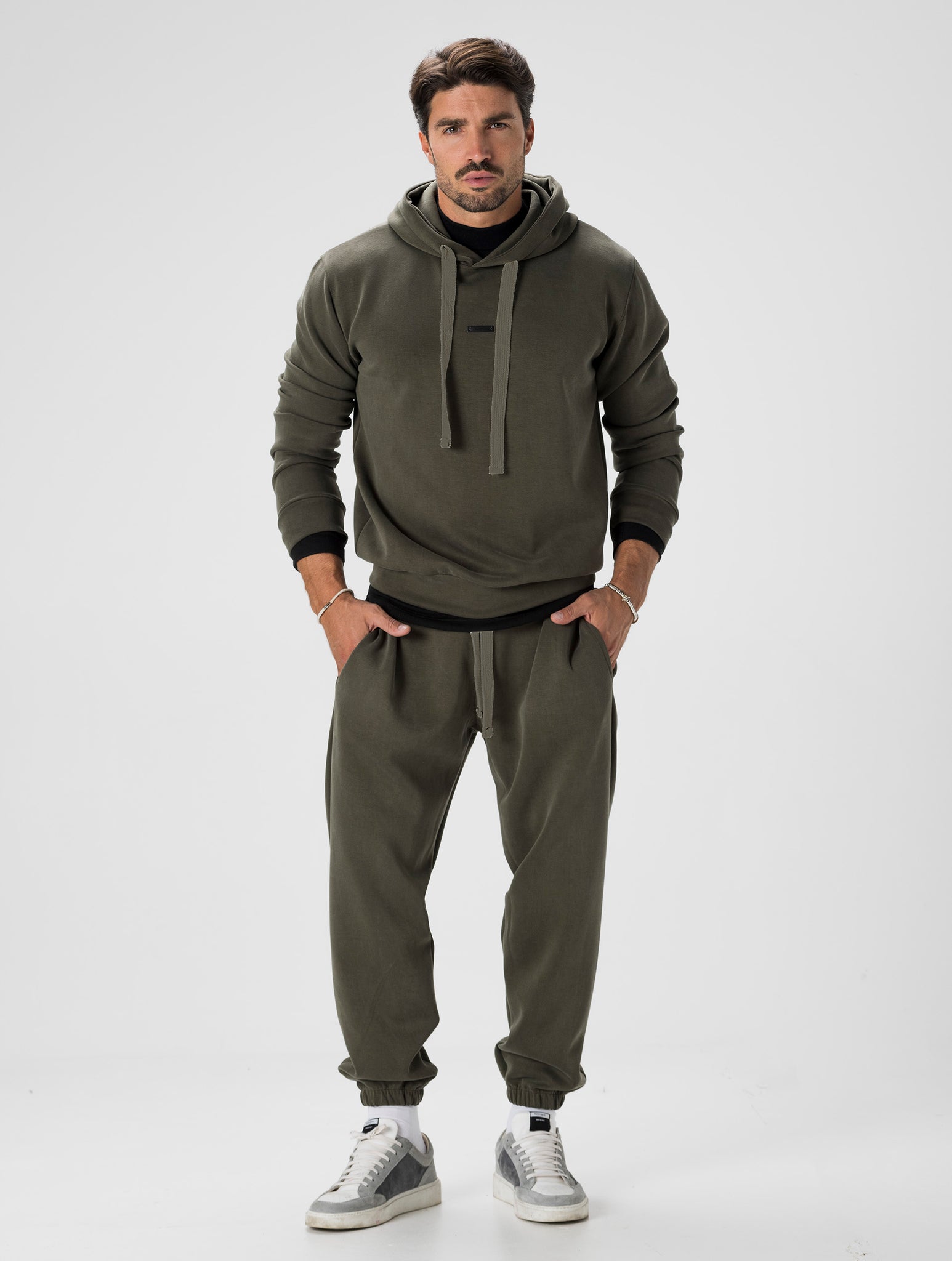 SHIRO PANTALONI TUTA VERDE MILITARE