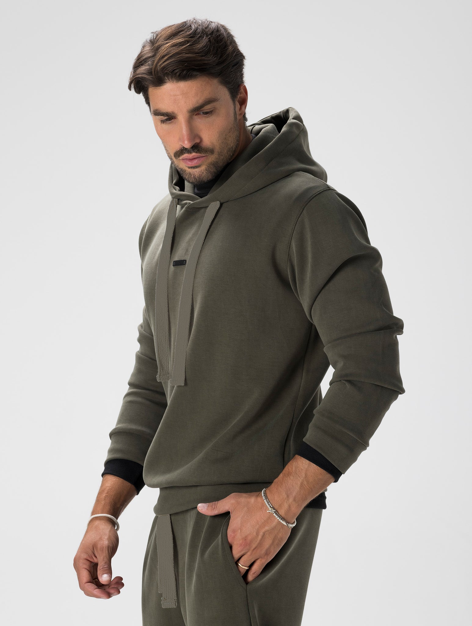 SHIRO SWEAT À CAPUCHE VERT MILITAIRE