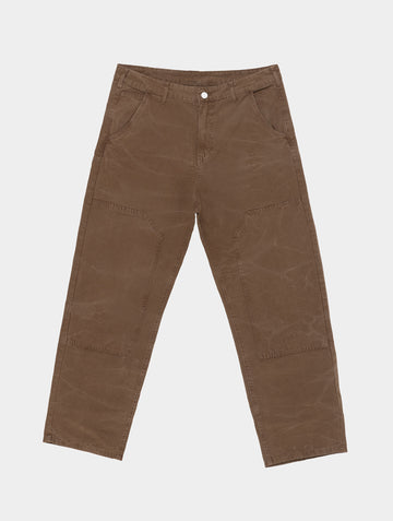 OMAN PANTALONES CASUALES MARRONES CON EFECTO ACIDADO