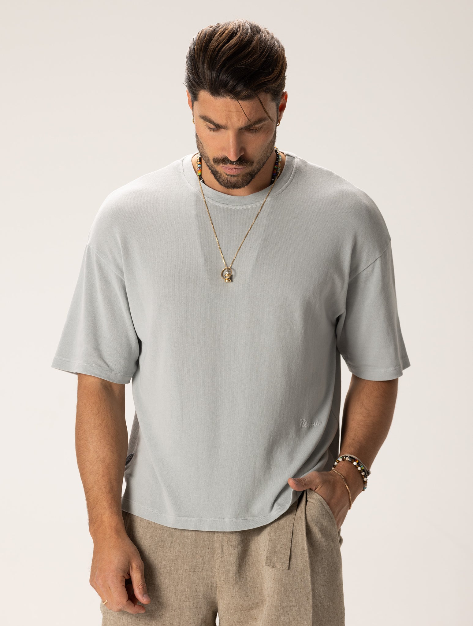 RYOTA BASIC T-SHIRT IN GRAU