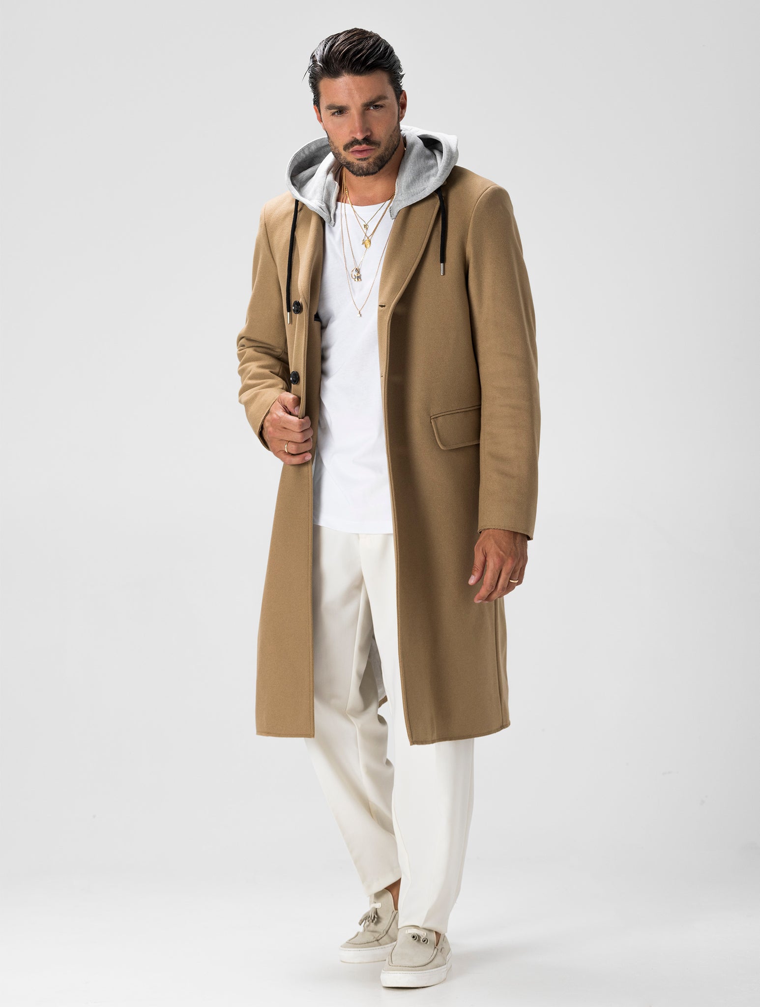 W-DEXTY MANTEAU EN CAMEL ET GRIS