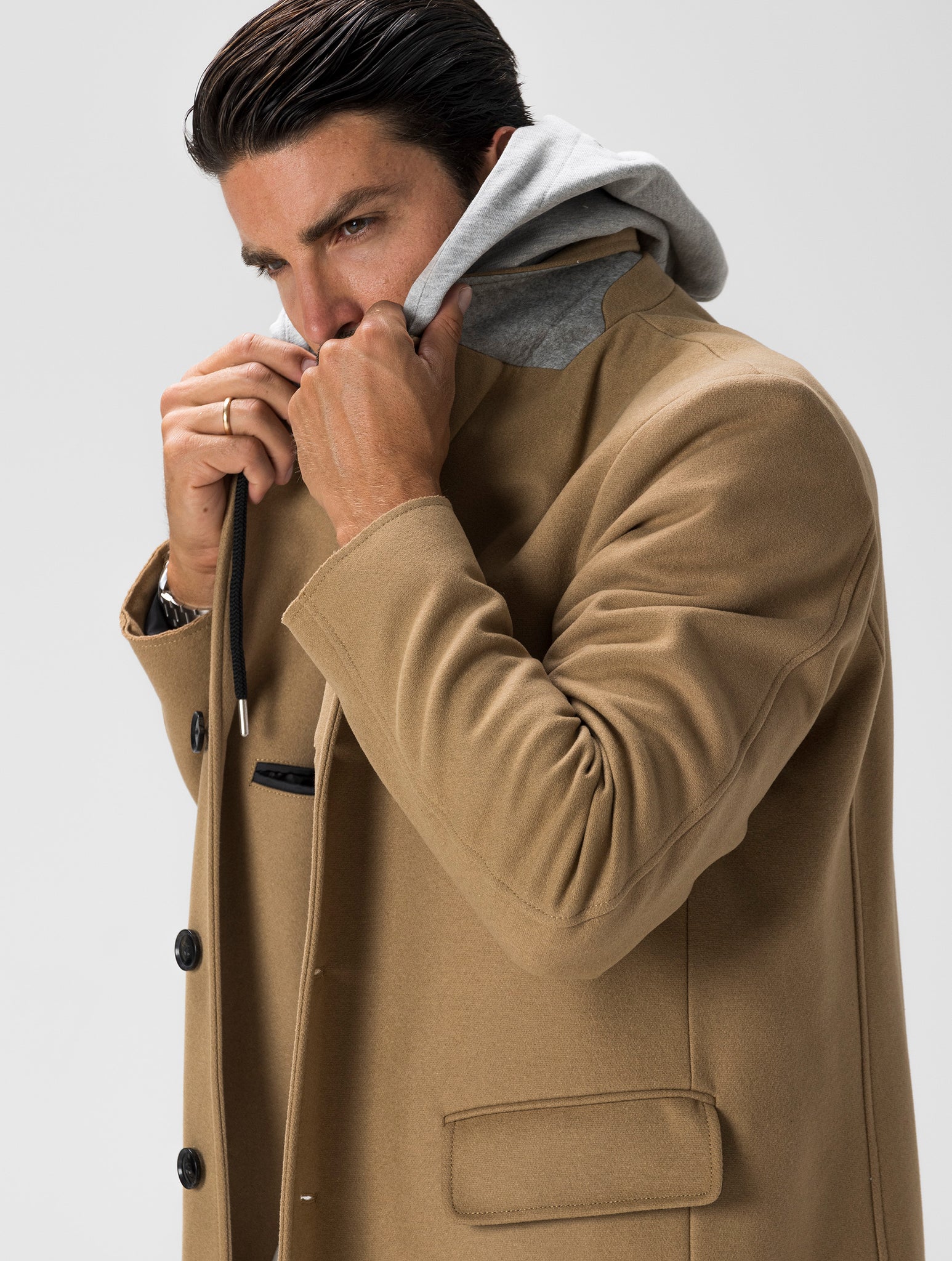 W-DEXTY MANTEAU EN CAMEL ET GRIS