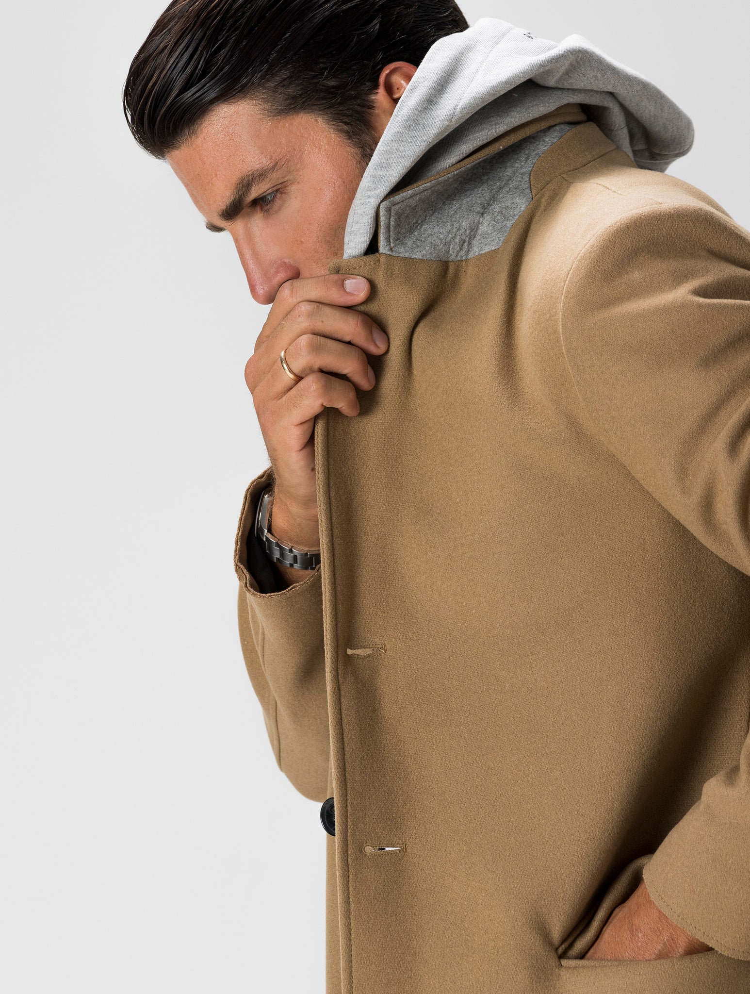 W-DEXTY MANTEAU EN CAMEL ET GRIS