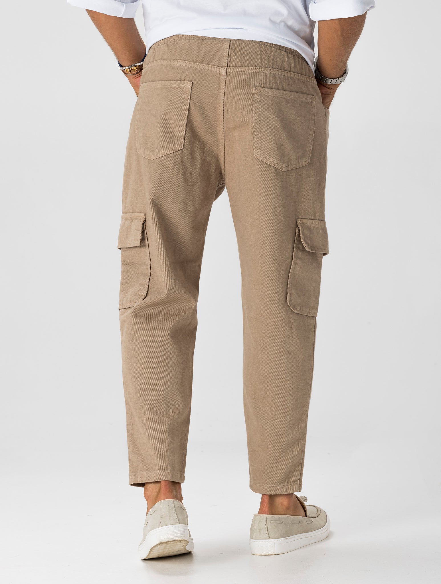 MASATO PANTALON CARGO DE COULEUR CAMEL