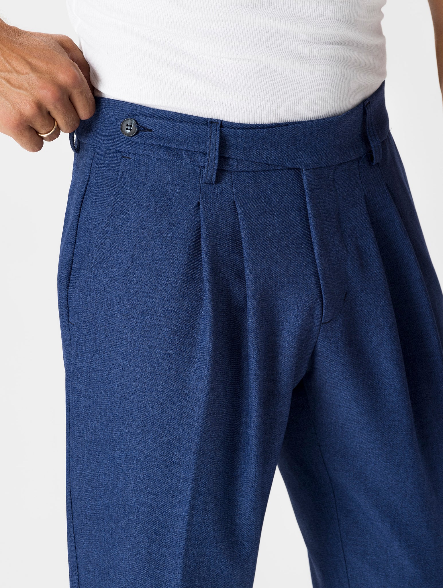 KENJI FORMELLE HOSE BLAU