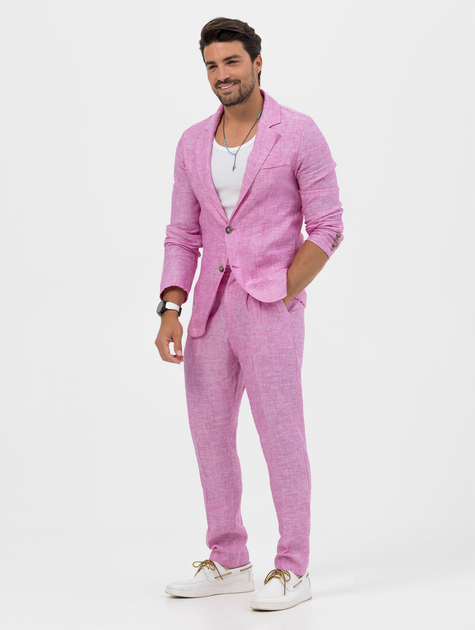 FEDRO SINGLE BREASTED SUIT IN ROSE