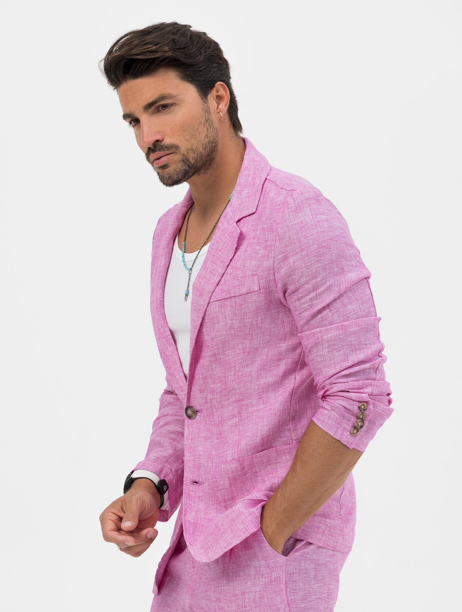 FEDRO SINGLE BREASTED BLAZER IN ROSE