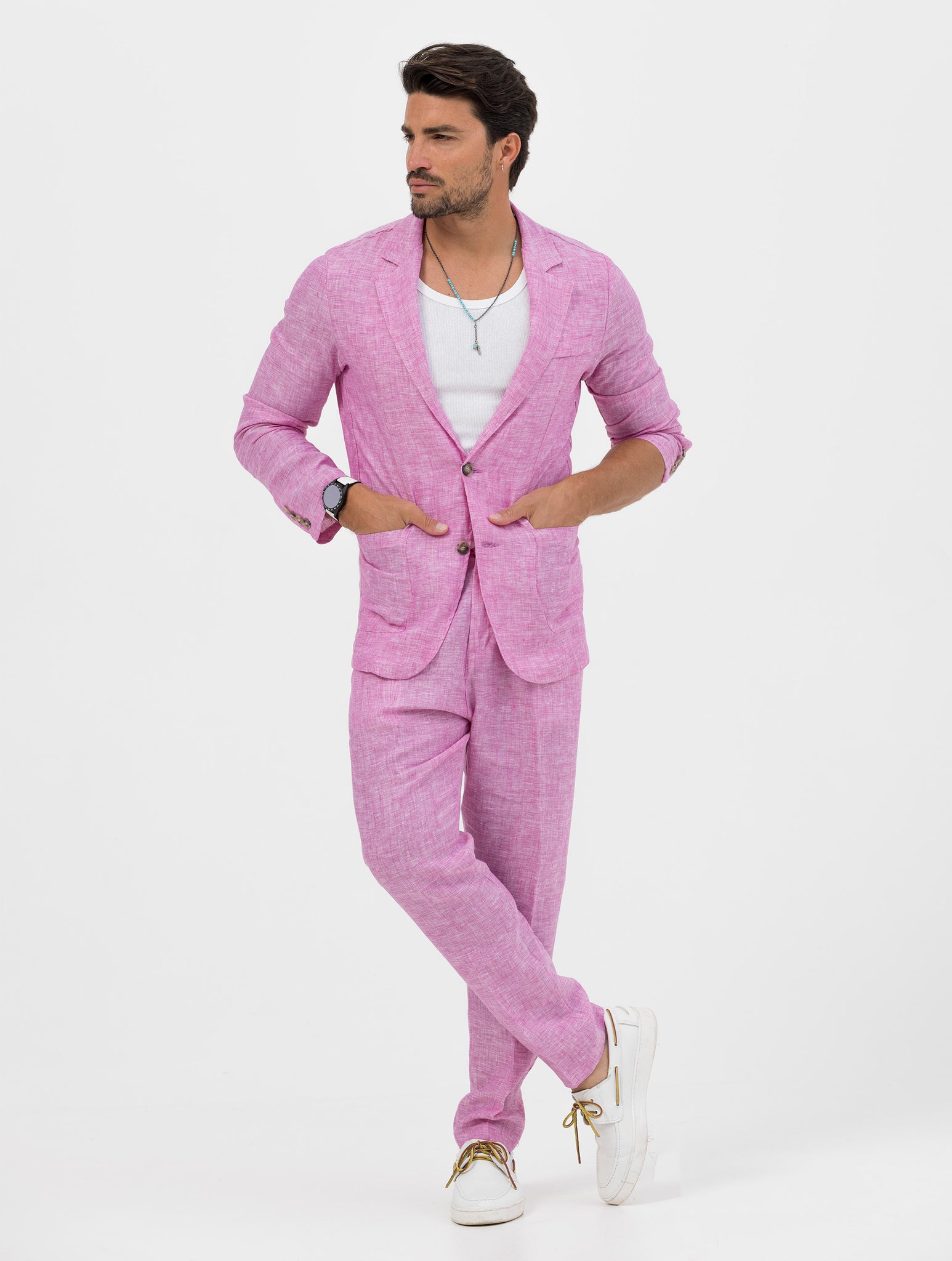 FEDRO SINGLE BREASTED SUIT IN ROSE