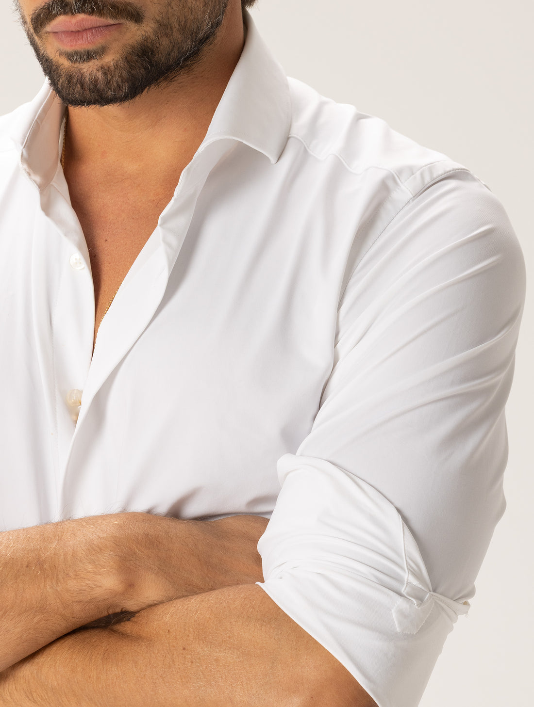 PAUL CHEMISE EN TISSU TECHNIQUE BLANCHE