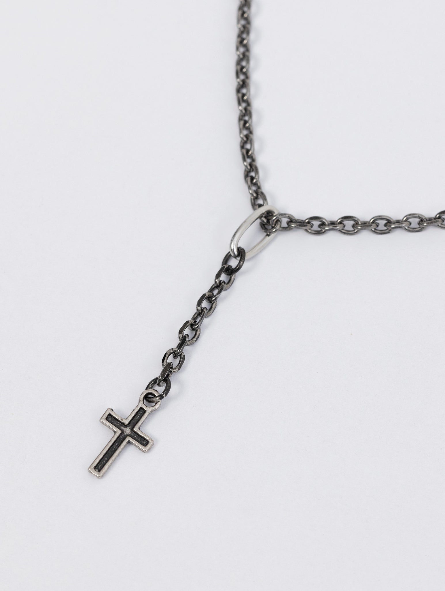 BLACK NECKLACE WITH CROSS
