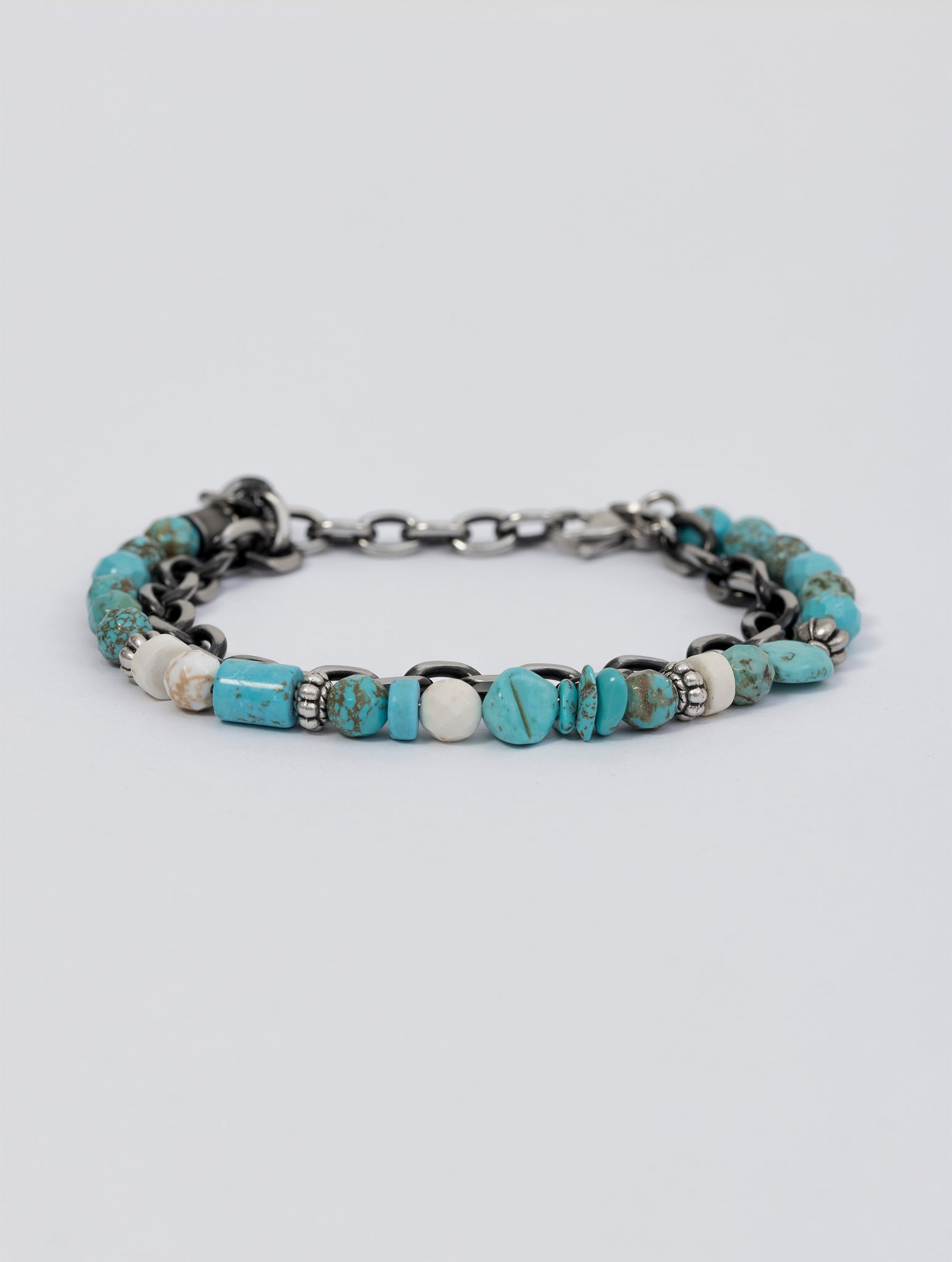DOUBLE CHAIN BRACELET IN TURQUOISE