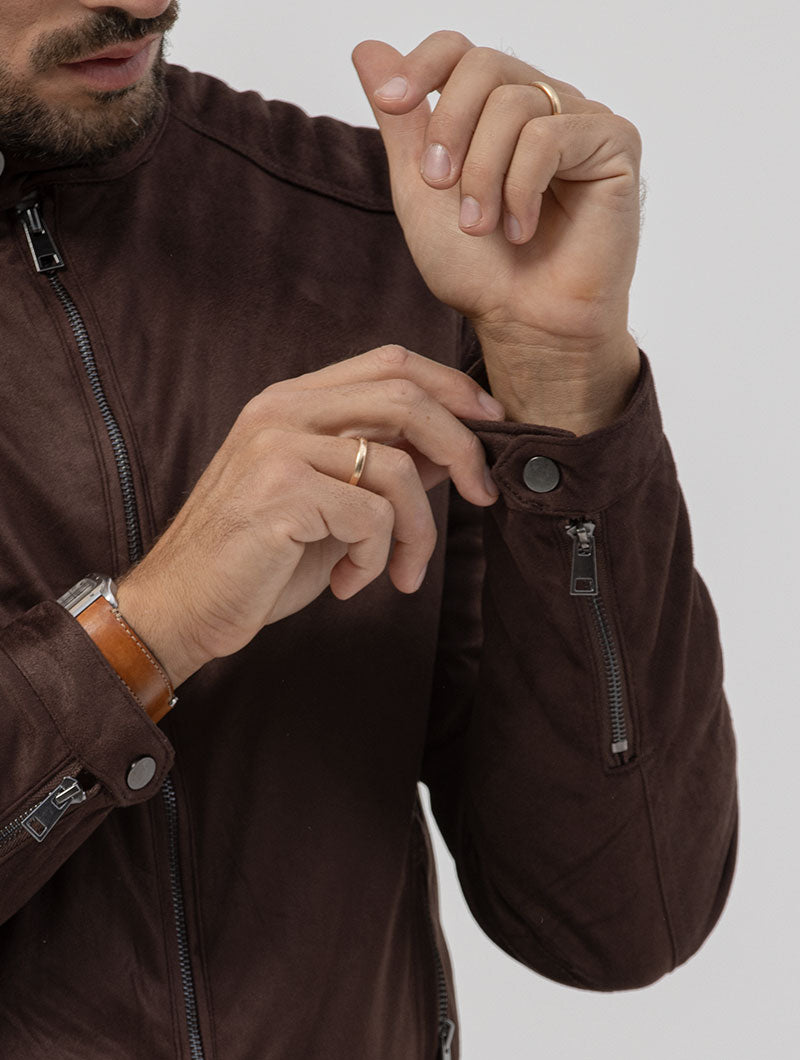 KYRIE BIKER JACKET IN BROWN