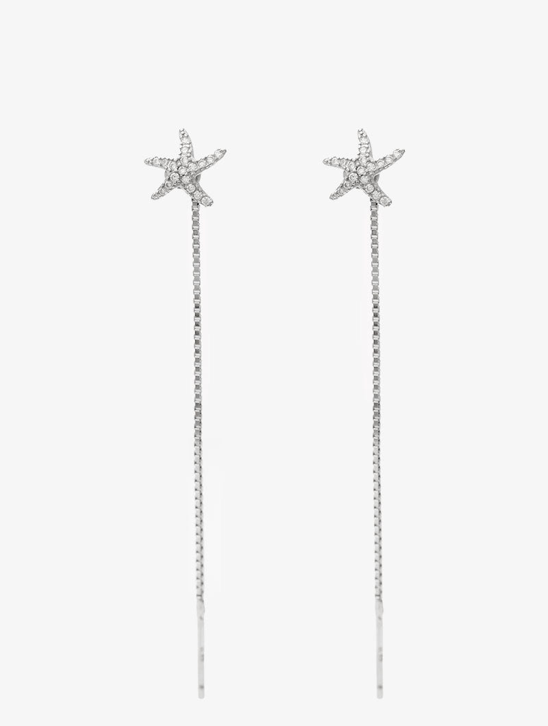 STARFISH EARRINGS IN SILVER WITH PENDANT