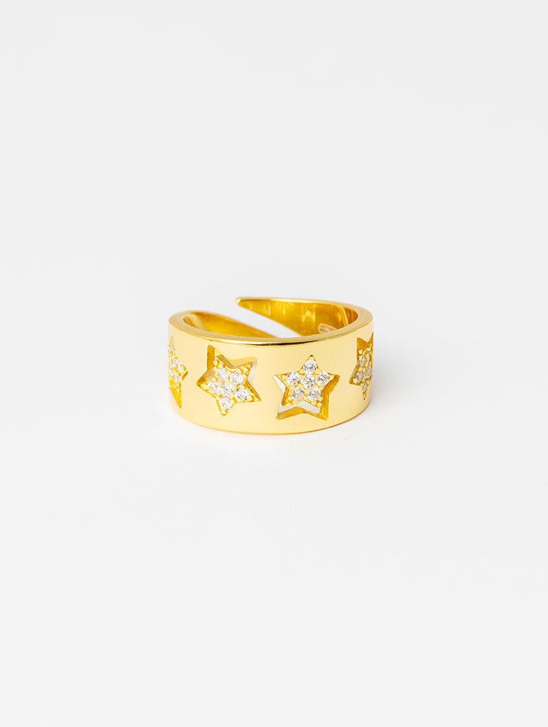 STAR RING IN GOLD WITH ZIRCON