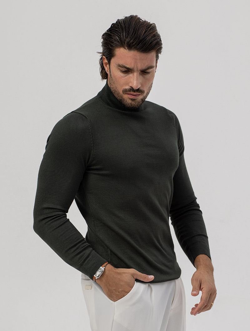 DOMINIC ROLLNECK SWEATER IN GREEN